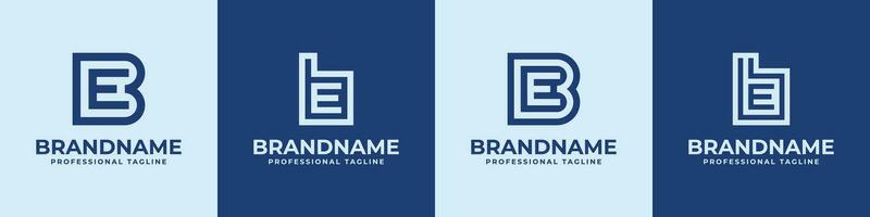 Letter BE Logo Set, suitable for business with EB or BE initials vector