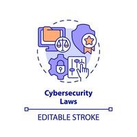 2D editable multicolor cybersecurity laws icon, simple isolated vector, cyber law thin line illustration. vector