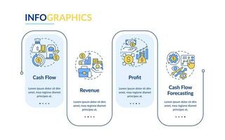 2D cash flow vector infographics template with simple thin line icons, data visualization with 4 steps, process timeline chart.