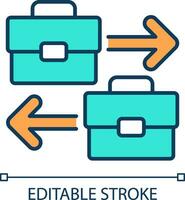 2D editable shift shock icon representing workplace trends, isolated simple vector, thin linear illustration. vector