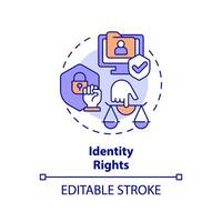 2D editable multicolor identity rights icon, simple isolated vector, cyber law thin line illustration. vector