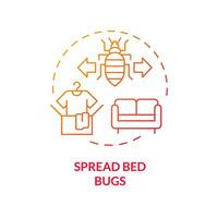 2D gradient spread bed bugs icon, isolated vector, integrated pest management thin line illustration. vector