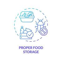 2D gradient proper food storage icon, isolated vector, integrated pest management thin line illustration. vector