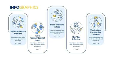 2d paternidad niños con salud cuestiones vector infografia plantilla, datos visualización con 5 5 pasos, proceso cronograma cuadro.