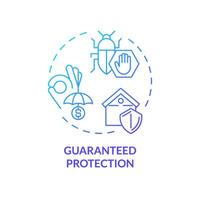 2D gradient guaranteed protection icon, isolated vector, integrated pest management thin line illustration. vector