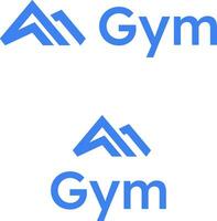 Fitness center blue line business logo. Mountain peak simple icon. Brand name. Motivation business value. Design element. Visual identity. Suitable for social media, promotion vector