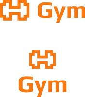 aptitud centrar naranja línea negocio logo. barra con pesas sencillo icono. marca nombre. aptitud negocio valor. diseño elemento. visual identidad. adecuado para gimnasio marketing, publicidad vector