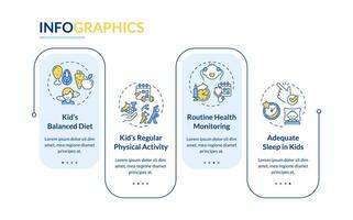 2D parenting children with health issues vector infographics template with colorful icons, data visualization with 4 steps, process timeline chart.