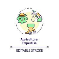 2D editable multicolor agricultural expertise icon, creative isolated vector, thin line illustration representing agricultural clusters. vector