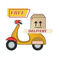 box in motorbike delivery illustration vector