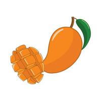 mango slice with mango fruit illustration vector