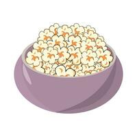 popcorn in bowl illustration vector