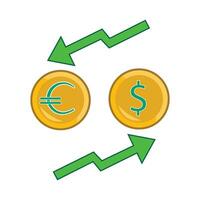 money coin with chart arrow illustration vector