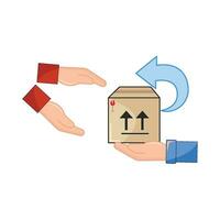 box in hand to customer illustration vector