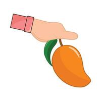 mango in hand illustration vector