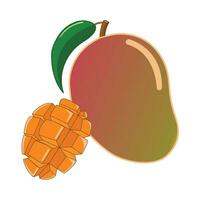 mango with mango slice illustration vector