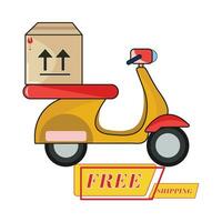 box in motorbike delivery illustration vector