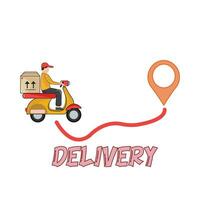 courier in mps location illustration vector