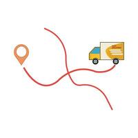 truck pick up  with location maps illustration vector