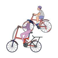 playing bicycle illustration vector