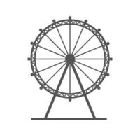 London Eye, popular tourist destination. Big ferris wheel of England. Famous Great Britain sight isolated flat vector illustration.