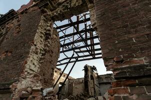 inside a damaged house in Ukraine photo