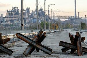 Azovstal plant destroyed during the war in Mariupol Ukraine photo