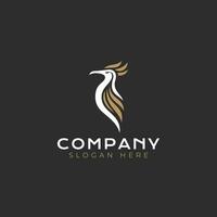 Luxury hummingbird mascot vector logo design. Simple minimalist bird as company brand identity. Vector illustration.