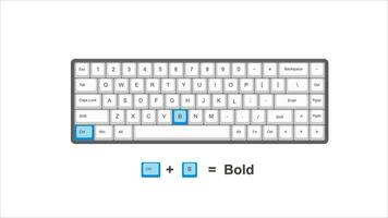 vector control ctrl B - keyboard shortcuts - windows with keyboard white and blue illustration and transparent background isolated Hotk