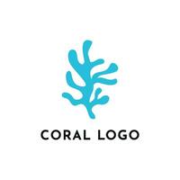 coral algas marinas logo diseño idea vector