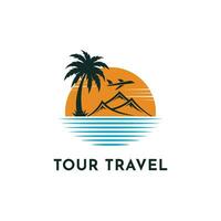 Tour and travel logo design idea vector template