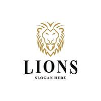 Front view of lion head logo design idea vector