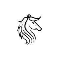 caballo cabeza logo diseño vector silueta