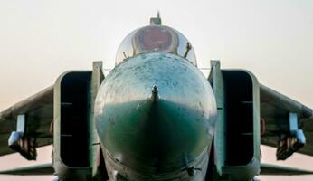 old military army fighter aircraft close up photo