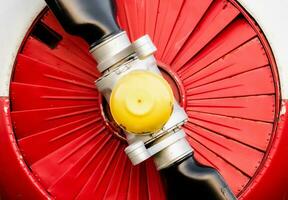 propeller engine of a vintage airplane photo