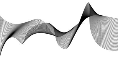 Twisted curve lines with mixed effects. Technology abstract lines on white background. frequency sound waves vector