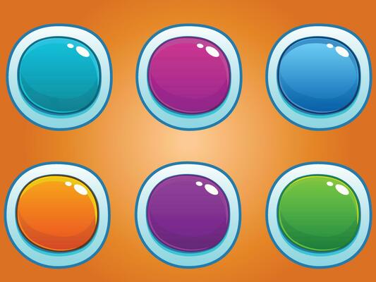 sets of colorful game ui buttons