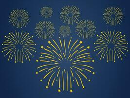 premium firework new year celebration vector