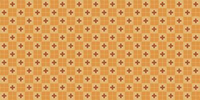 A retro style seamless pattern with a hippie flower aesthetic design and checkered vector background. Print surface for textiles, wrapping, and webs.