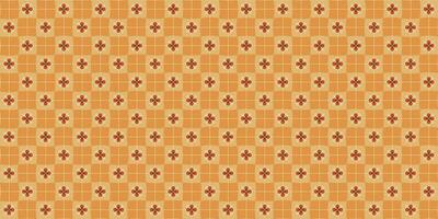 A retro style seamless pattern with a hippie flower aesthetic design and checkered vector background. Print surface for textiles, wrapping, and webs.