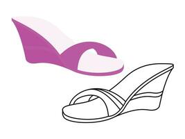 Hand-drawing minimal colourful shoe vector