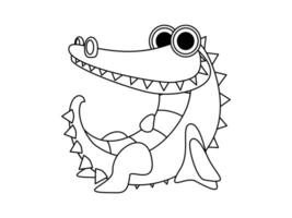 predator crocodile colouring page vector illustration