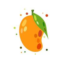 Mango vector illustration in flat style. Ripe mango on a white background.