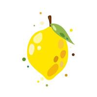 Lemon vector illustration in flat style. Ripe yellow lemon on a white background.