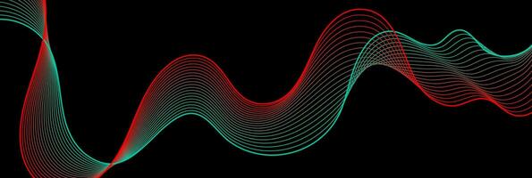 Red cyan abstract neon soundwaves concept background vector
