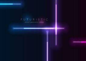 Blue purple neon laser lines abstract background vector