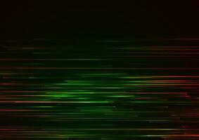 Green red neon lines abstract tech retro background vector