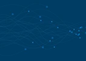 Blue wavy lines circuit board connection background vector
