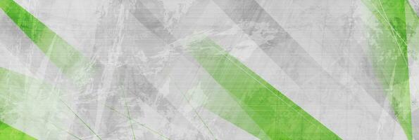 Green and grey grunge stripes abstract banner design vector