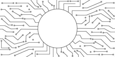 circular circuit board frame with copy space vector